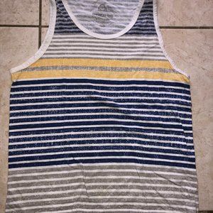 American Rag Sleeveless T-Shirt White/Yellow Vintage Size Large